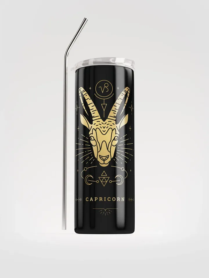 Golden Celestial Capricorn Stainless Steel Tumbler: Embrace Zodiac Elegance product image (1)