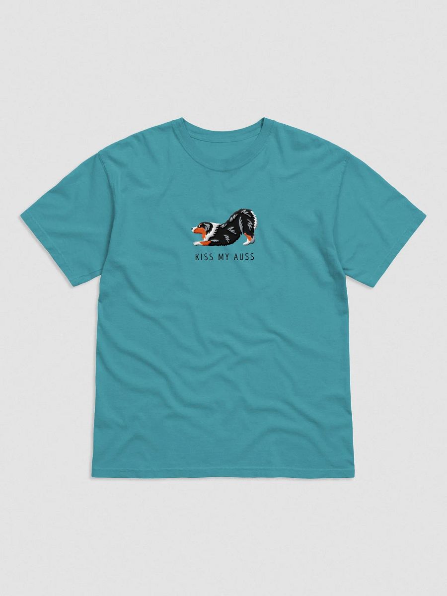 Kiss My Auss(2) T-Shirt(Embroidered) of an Australian Shepherd(Tricolor) product image (4)