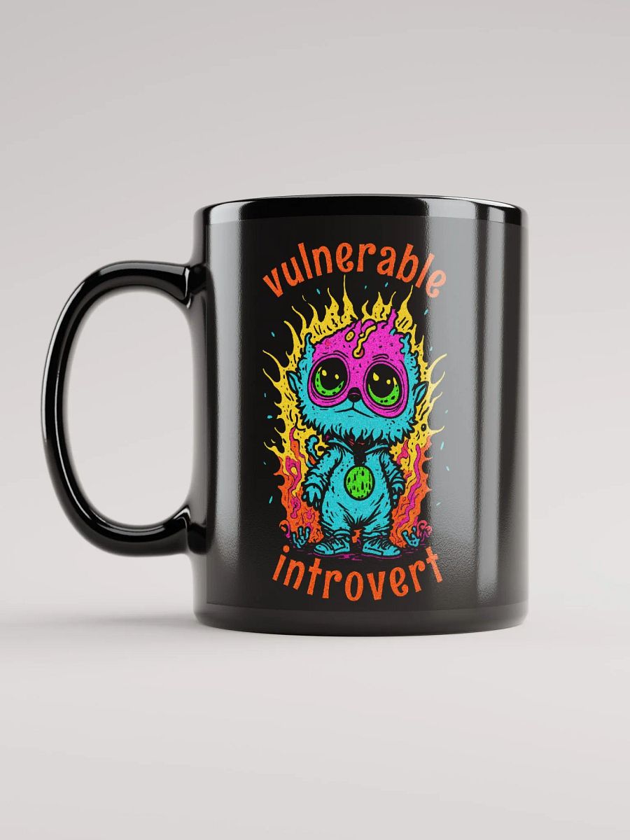 Quirky Misfits Graphic | Black Coffee Mug | Vulnerable Introvert product image (1)