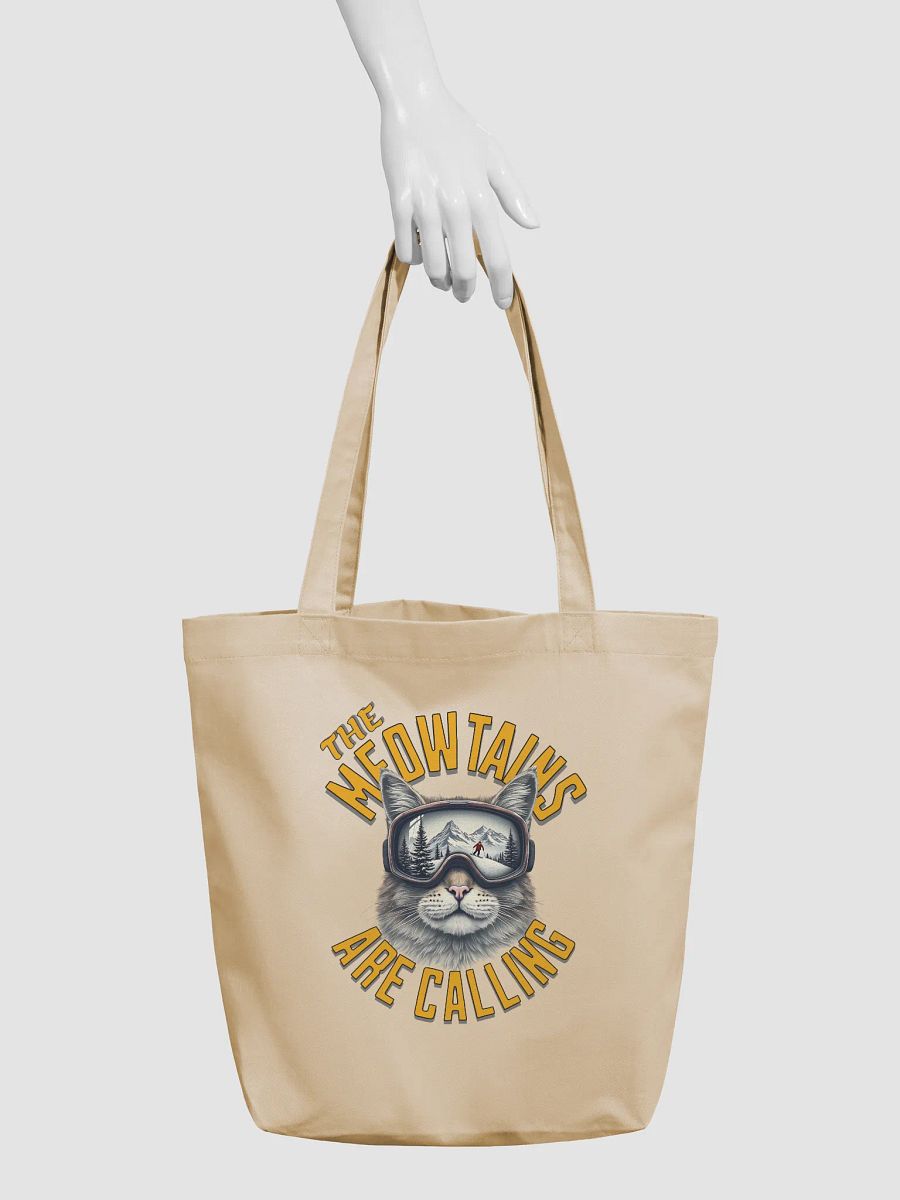 The Meowtains Are Calling Cat Skiing Eco-Friendly Tote Bag product image (6)