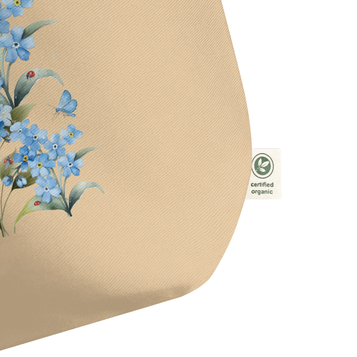 Forget-Me-Not Whispers Large Eco-Friendly Organic Cotton Tote Bag product image (7)