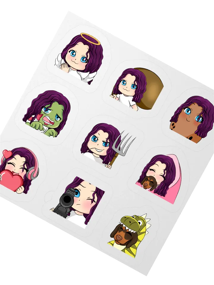 HollyRex Emotes Kiss Cut Sticker Set product image (2)