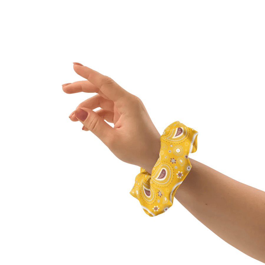 Yellow Paisley Dreams All-Over Print Scrunchie product image (8)