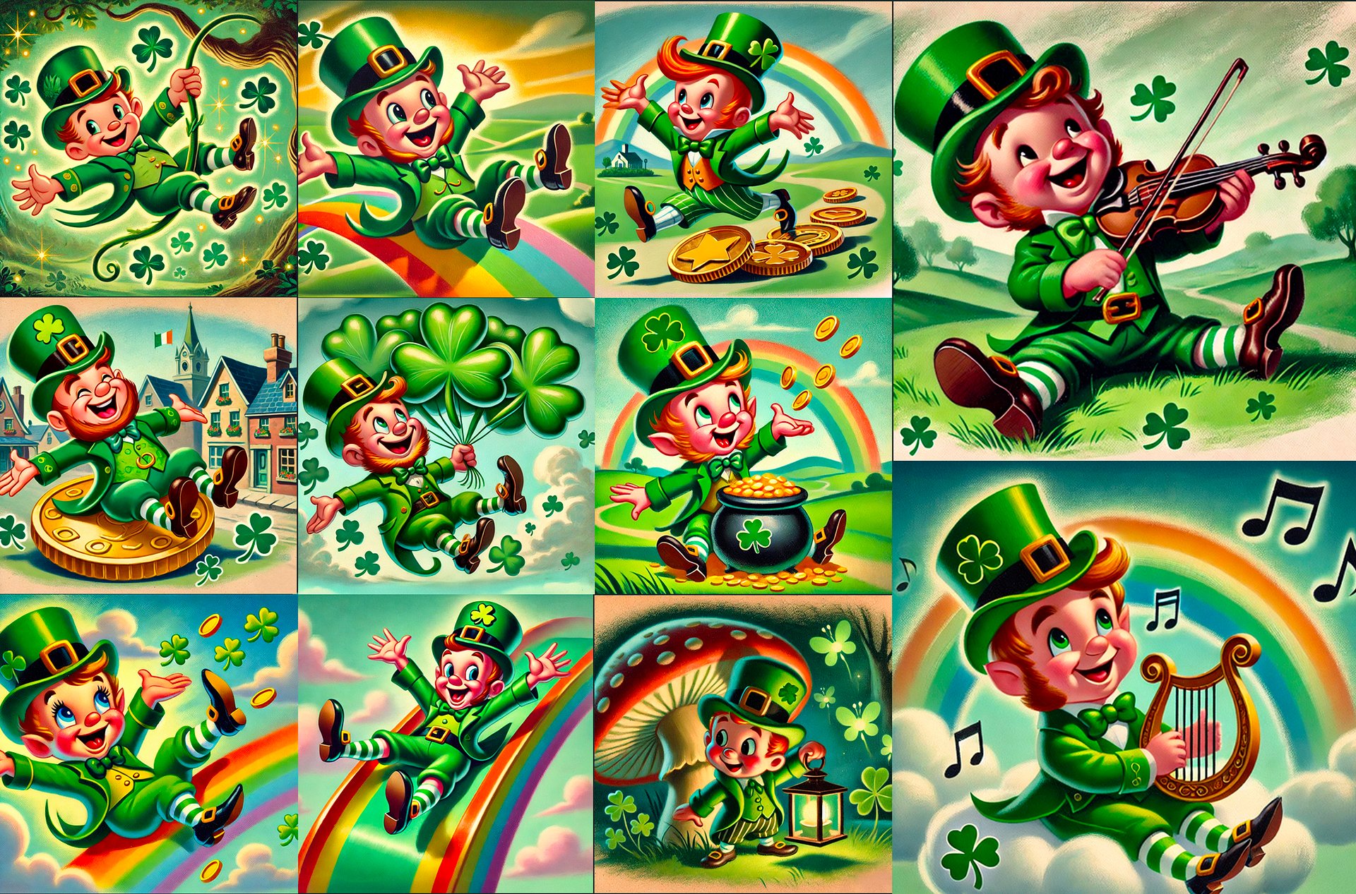 St. Patrick's Day Lucky Leprechauns Digital Paper Pages, Scrapbook, Junk Journal or Printable Images product image (3)