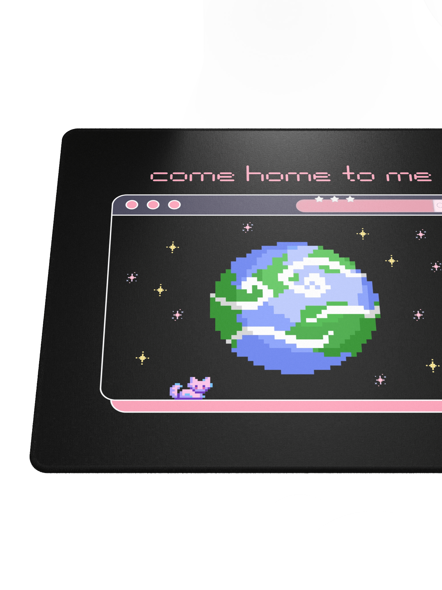 "Come Home to Me" Pink Pixel Art Mouse Pad product image (4)