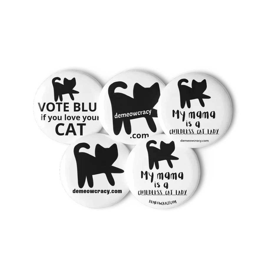 Childless Cat Lady Button Set - Black & White product image (2)