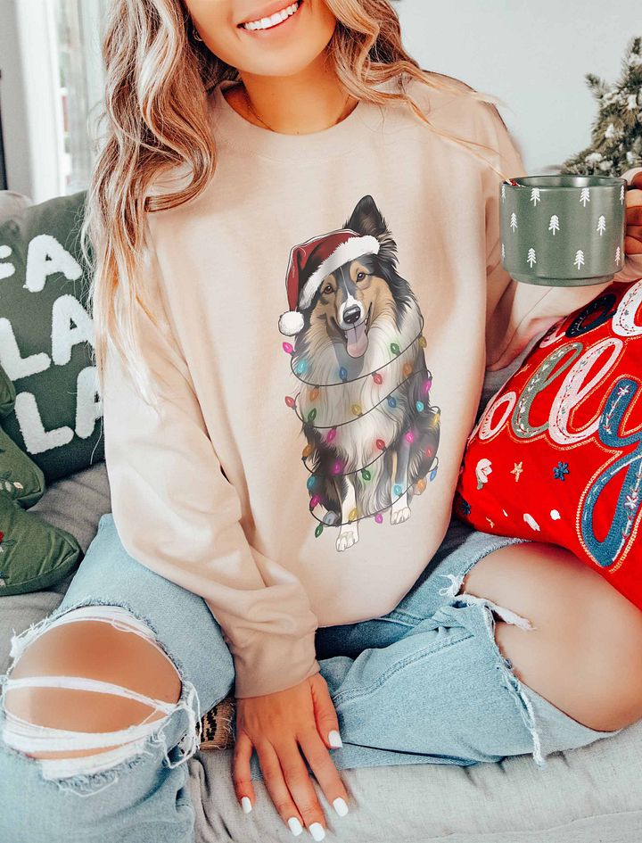 Funny Shetland Sheepdog(Tricolor) Christmas Sweatshirt for Sheltie Paw-rents product image (16)