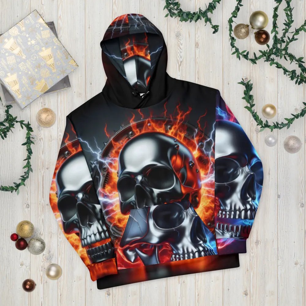 Electric Inferno - Unisex Skull Hoodie #8 product image (10)