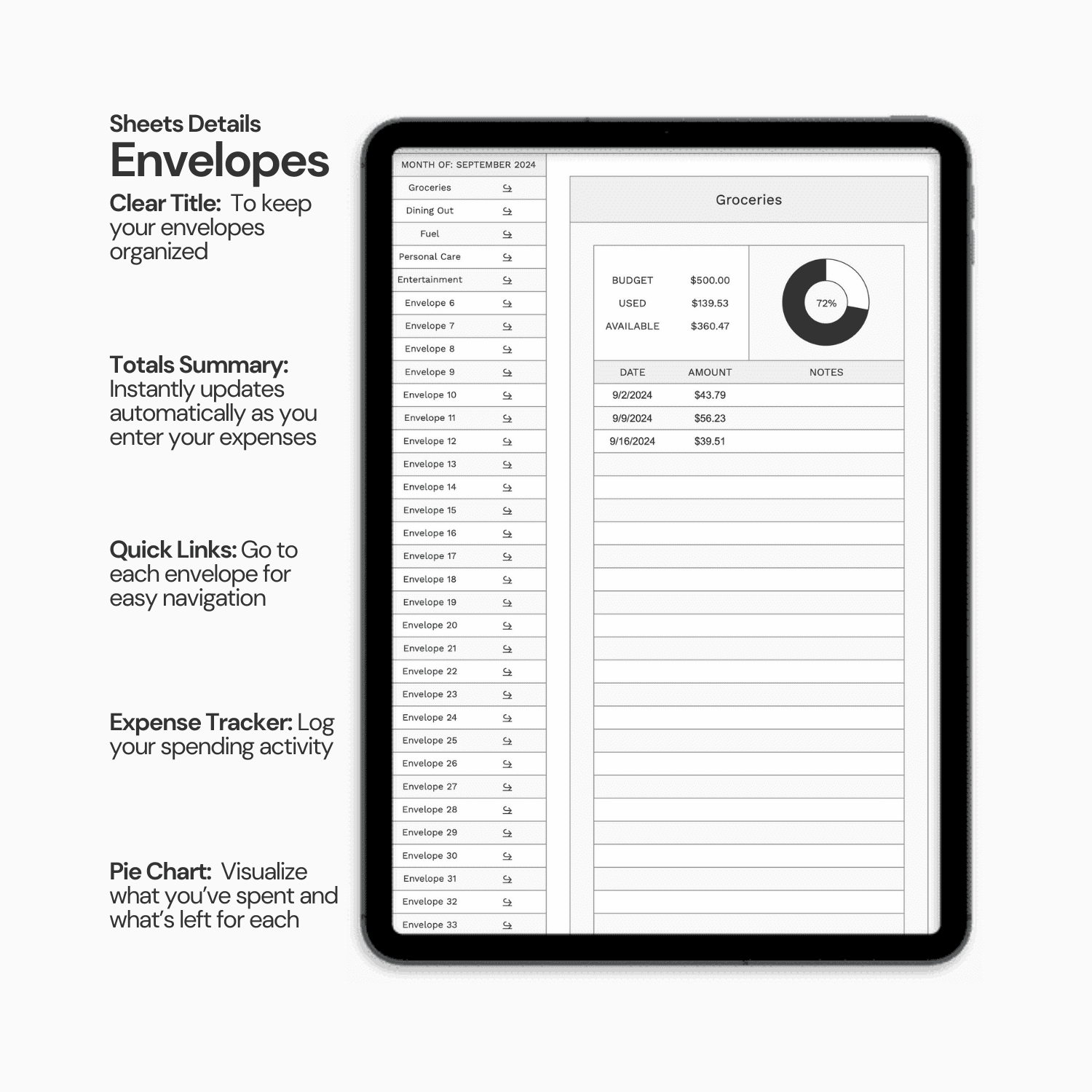 Digital Cash Envelope Budget Spreadsheet System product image (6)