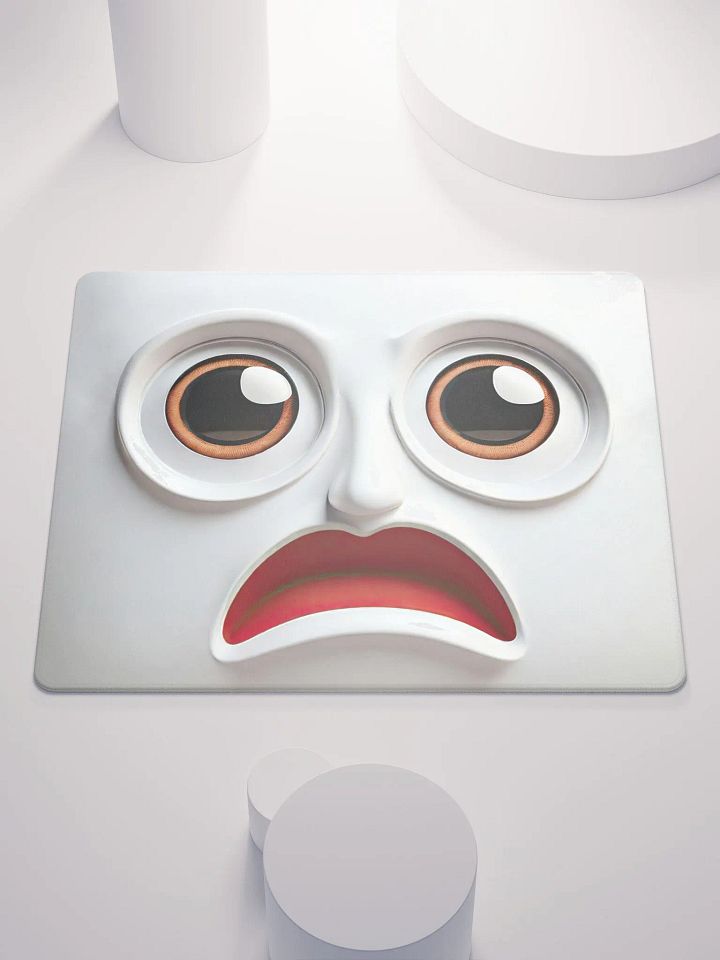 Whimsical Surprised Face Mouse Pad: Add Playfulness to Your Workspace! product image (1)