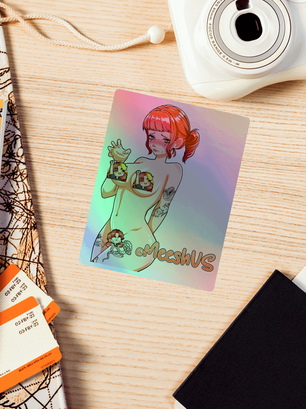 NSFW HOLO MeeshVS Clown Girl Sticker (Red and Orange Hair) product image (1)