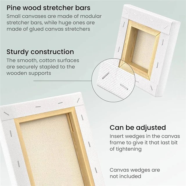 Pack of 4 White Blank Square Artist Canvas Wooden Board Frame product image (6)