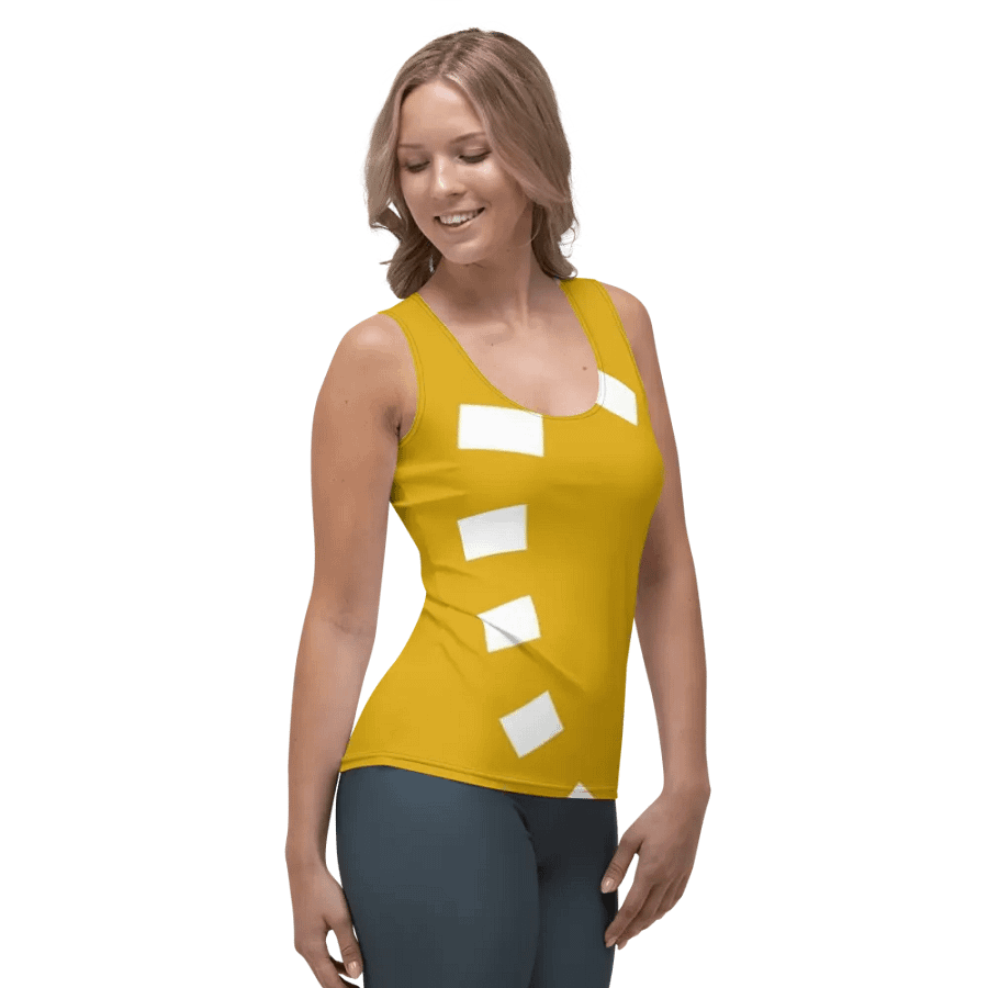 Clock Mustard Mosaic Elegance Women's Tank Top product image (4)