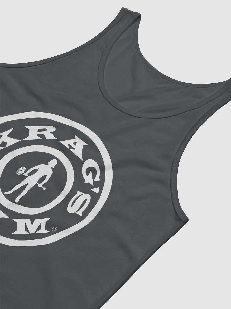Krag's Gym Tank Top (white letter bullseye) product image (18)