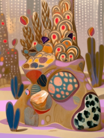 Midcentury Modern Colorful Pink Rock product image (5)
