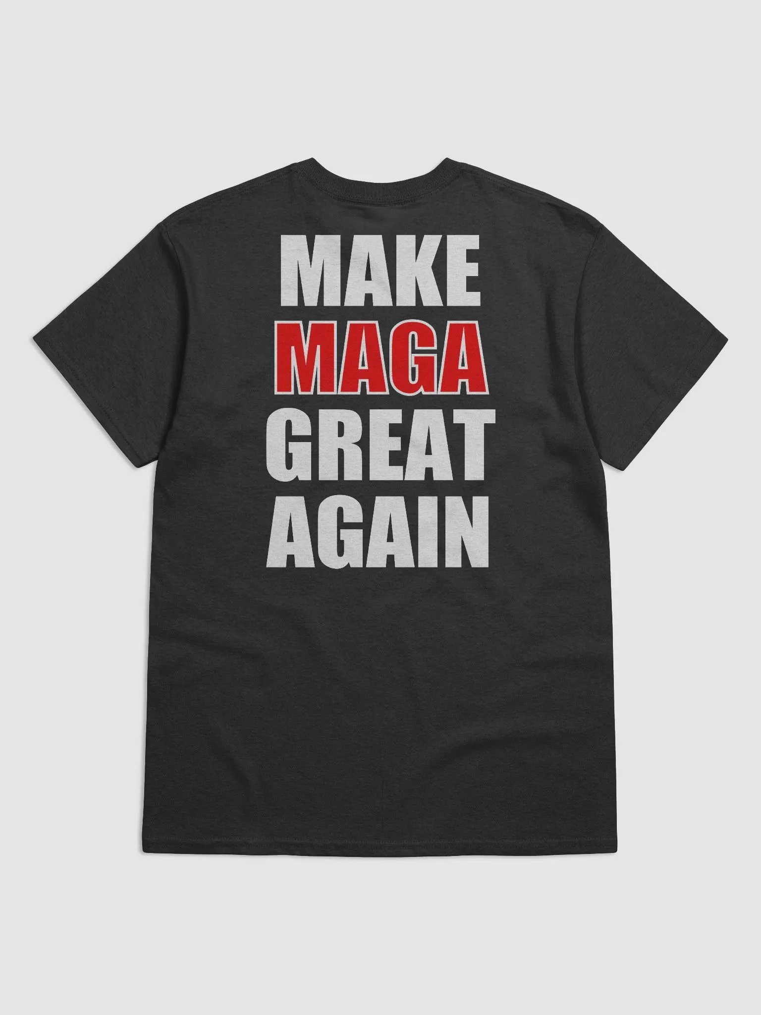 Trump Flag Silhouette 3/MAGA Black T-Shirt product image (3)