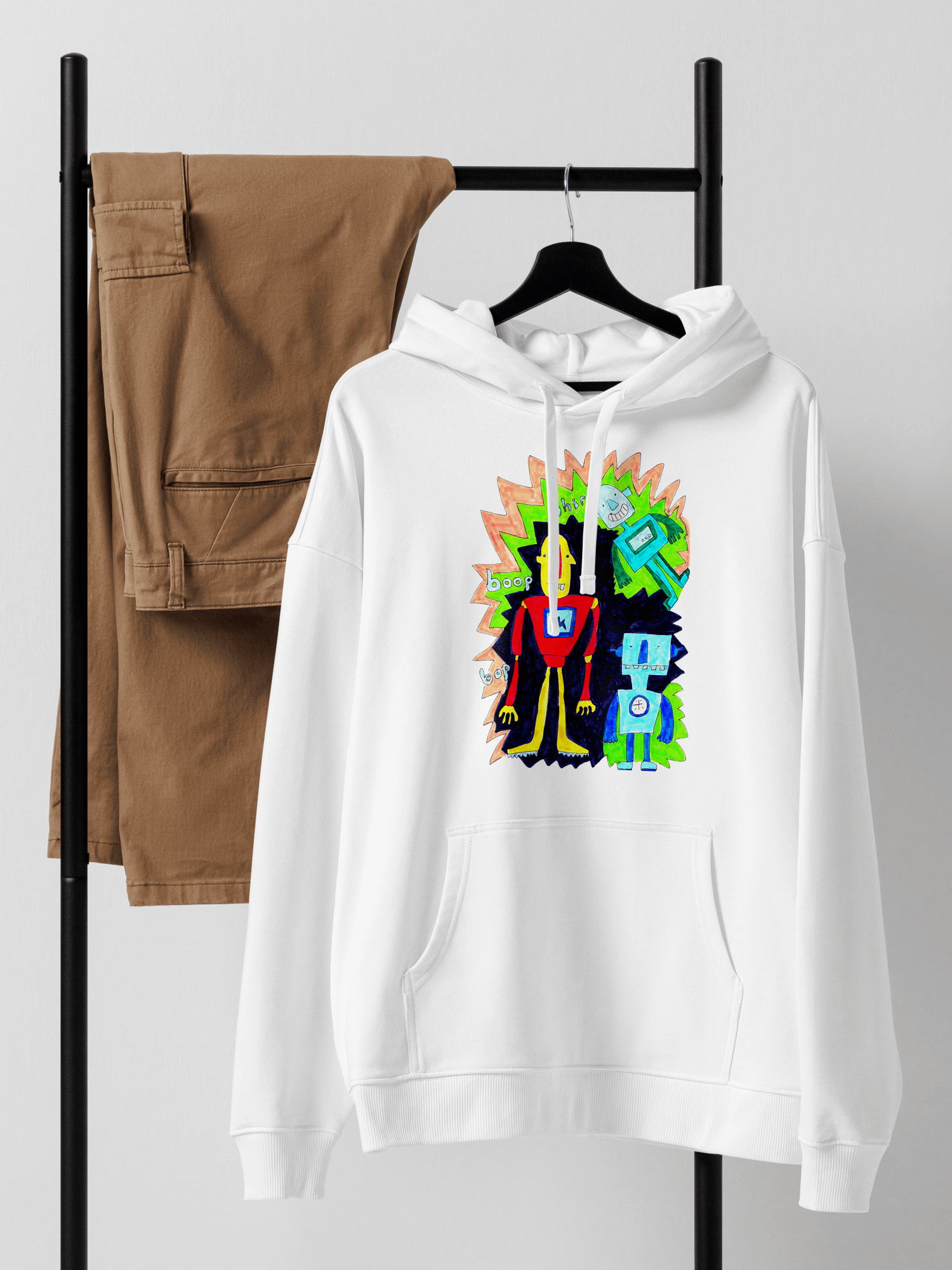 Whimsical Robot Trio Hoodie product image (12)