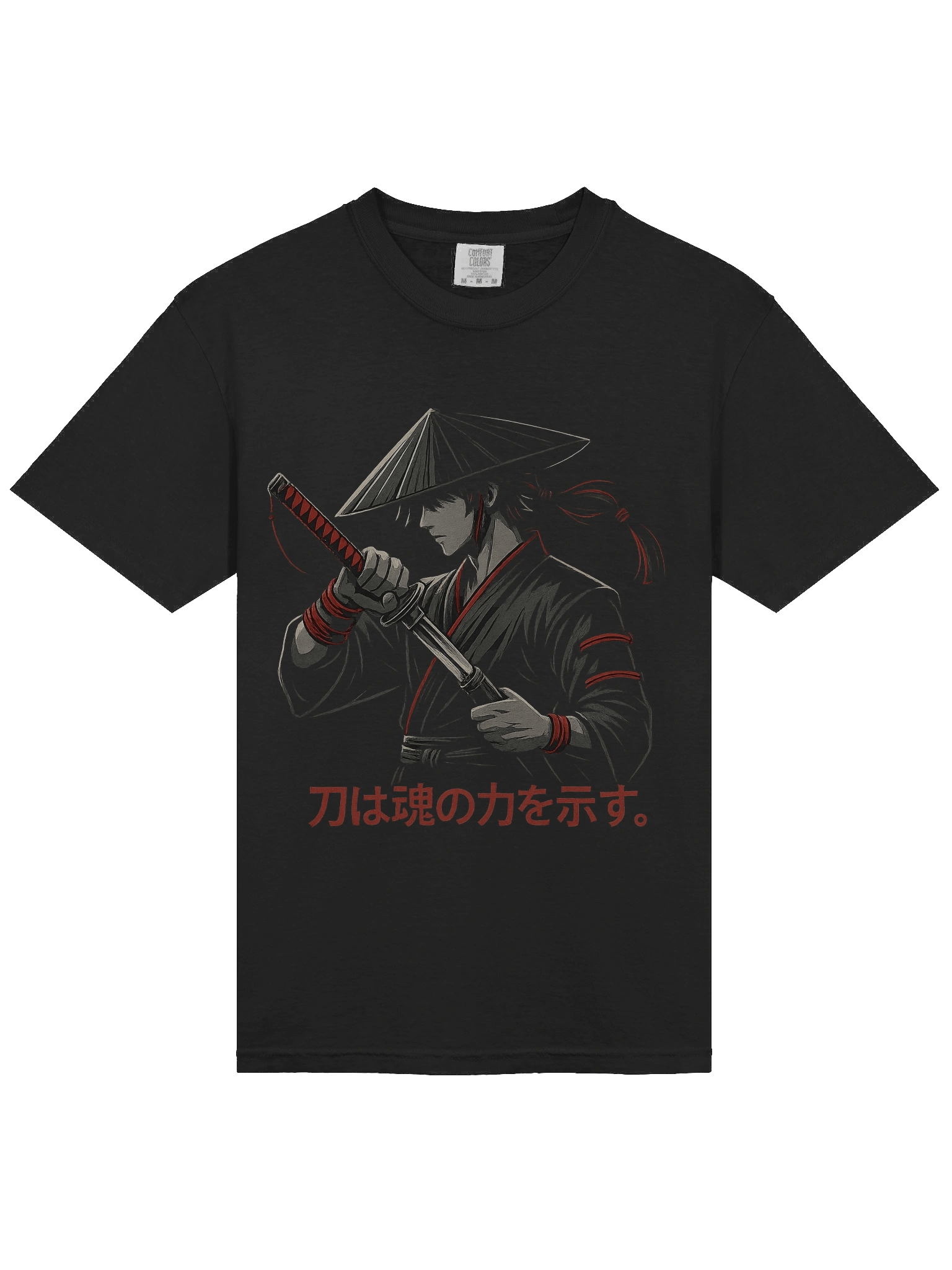 Samurai Serenity: Strength in Cotton T-Shirt product image (3)
