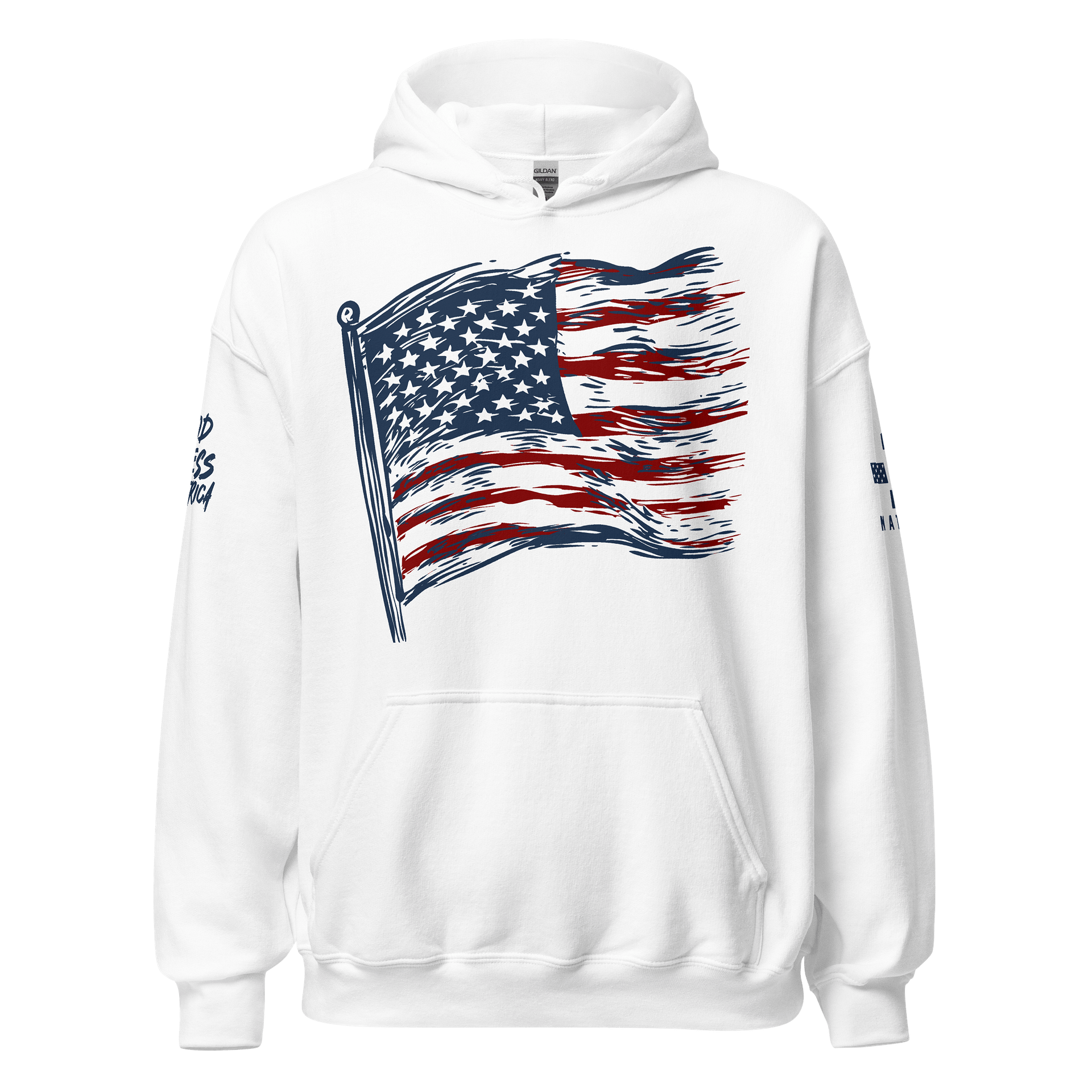 God Bless America Wavy Flag Hoodie product image (1)