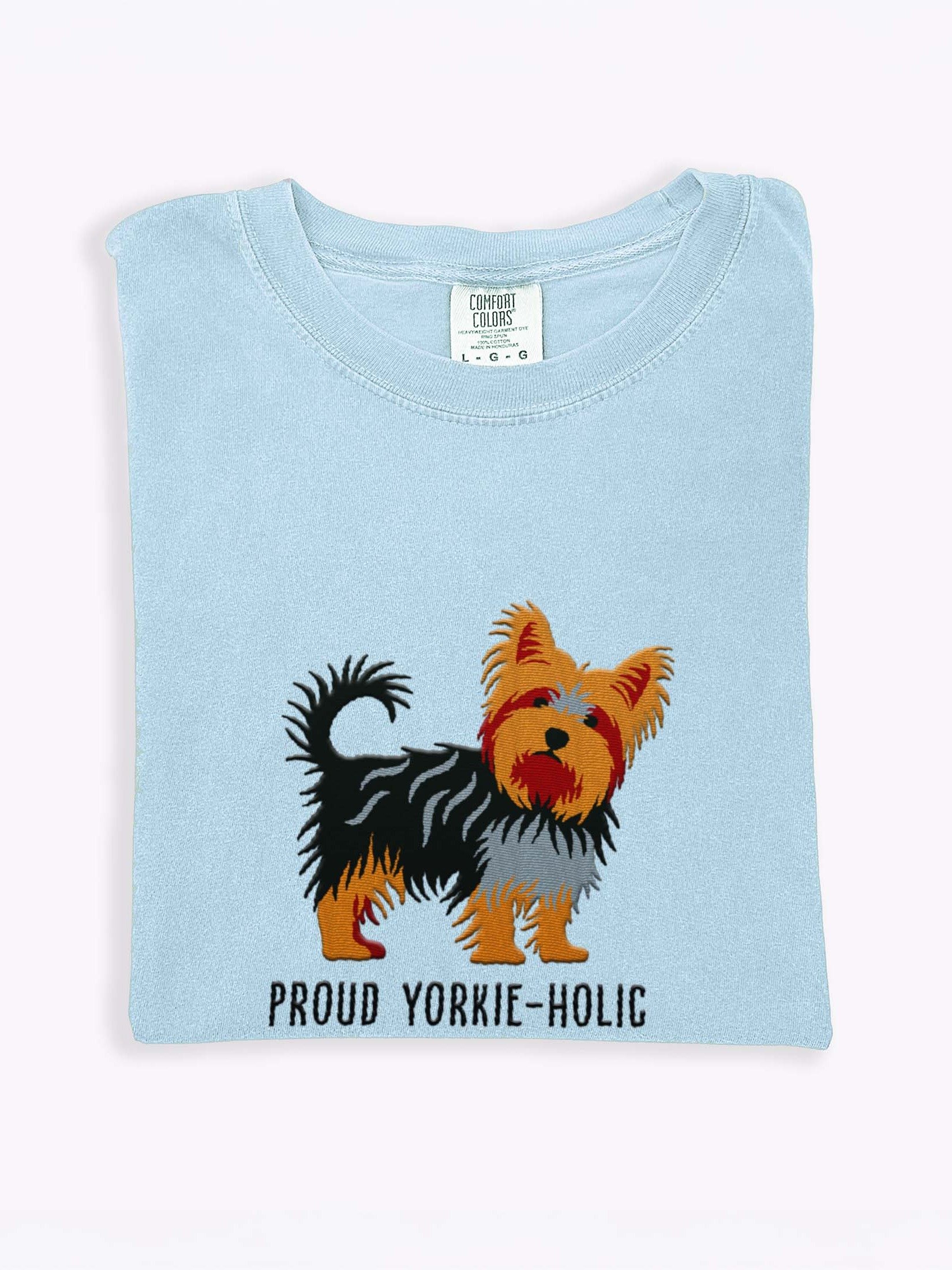 Proud Yorkie-holic T-Shirt(Embroidered) of a Yorkshire Terrier(2) product image (1)