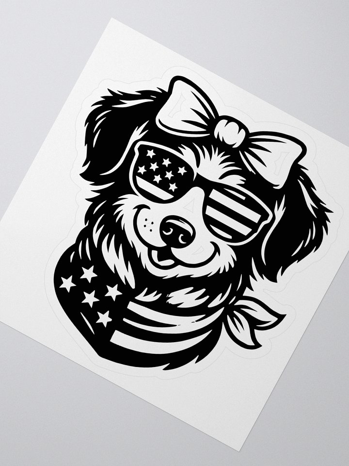 Flirty Patriotic Pup in Bandana | Border Collie Sticker product image (2)