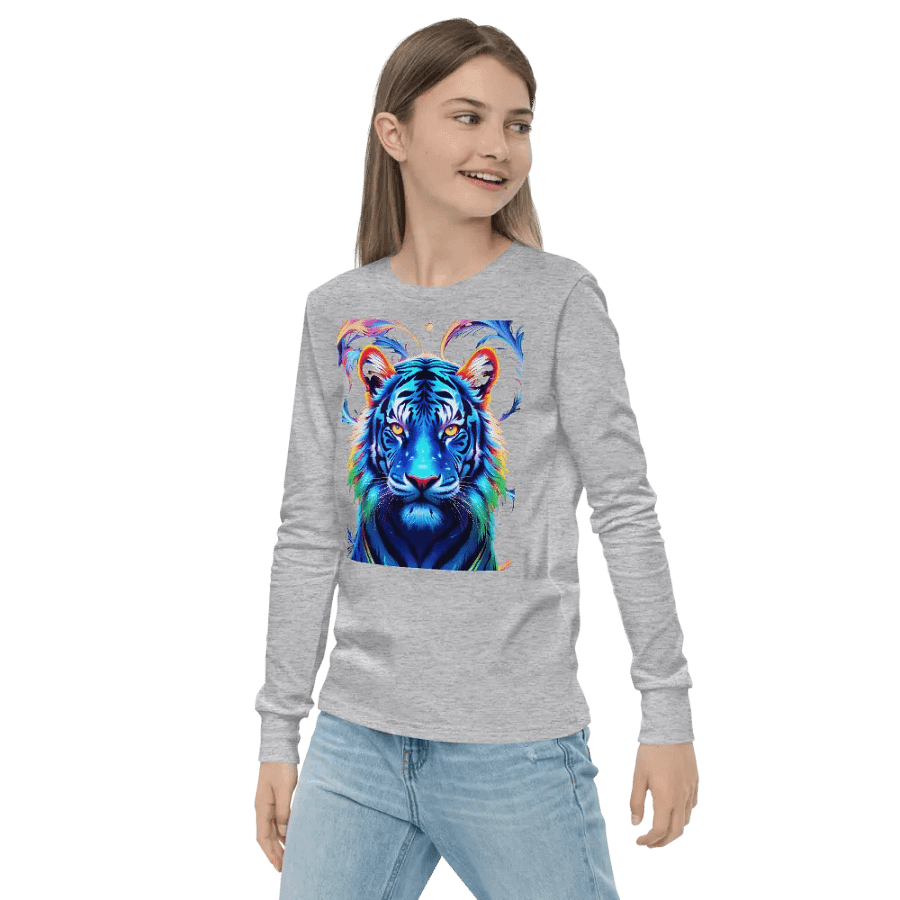 Neon Tiger Dreams Youth Long Sleeve T-Shirt Bella+Canvas (Kid's Unisex) product image (16)