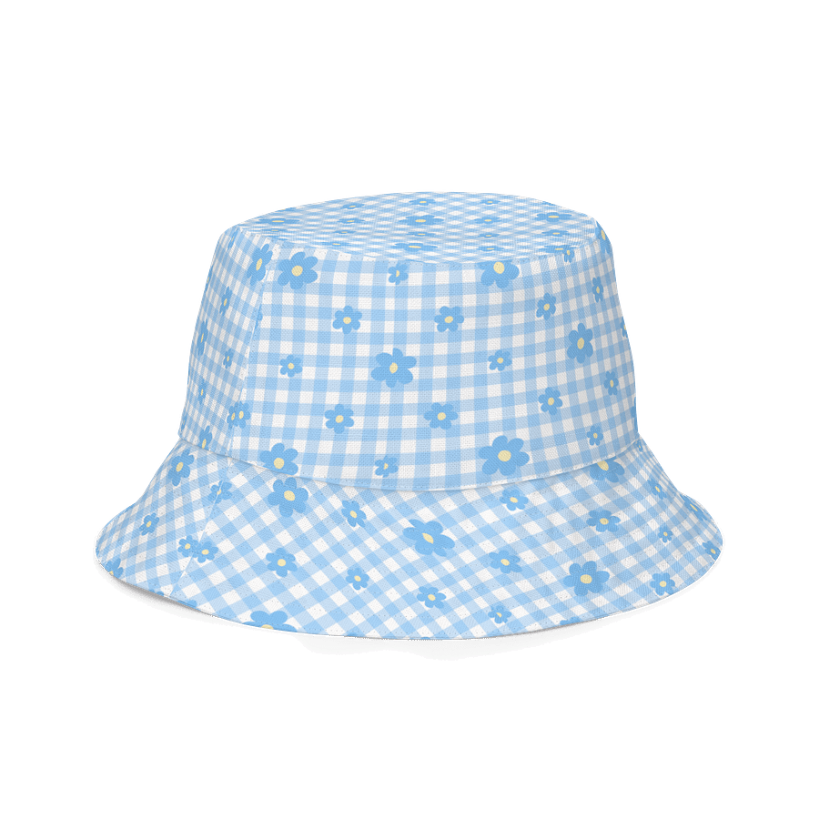 Reversible Smiley Daisy & Gingham Floral Bucket Hat – Fun Two-in-One Summer Style product image (3)