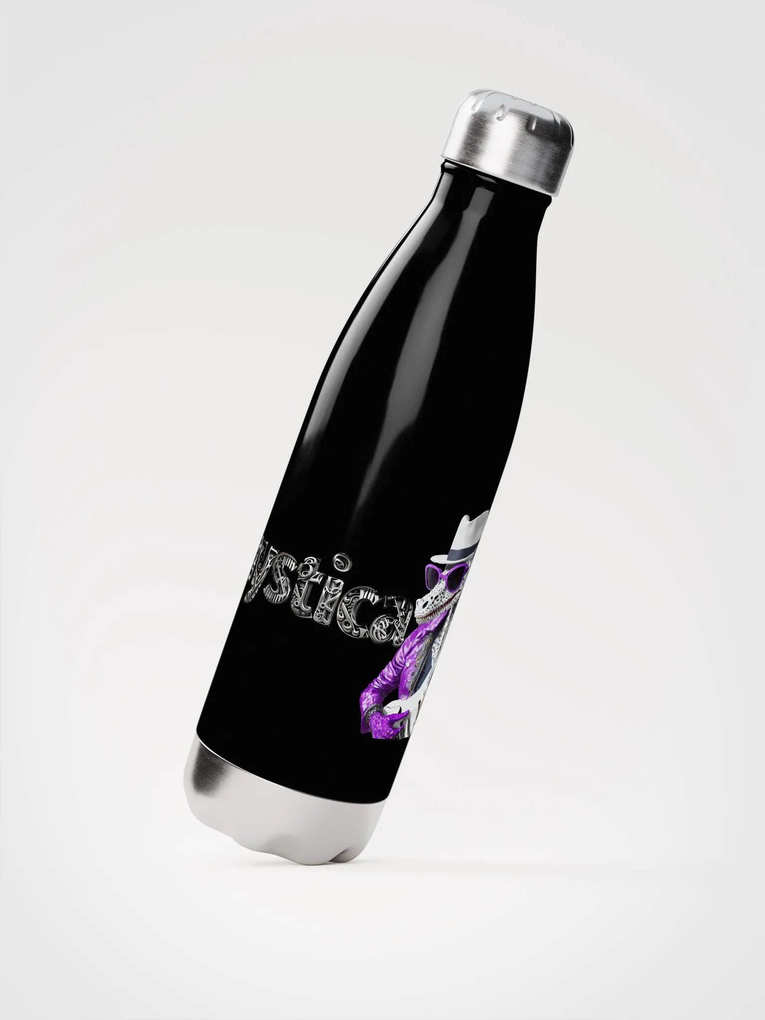 Stainless Steel Water Bottle: Rock On Dragon with Guitar product image (4)