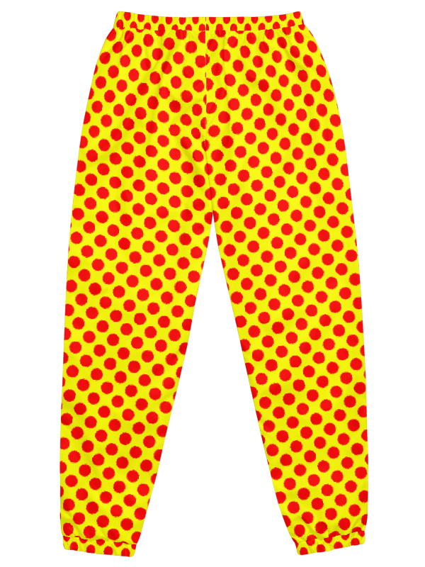 Red Polka Dots on Yellow Unisex Track Pants product image (6)
