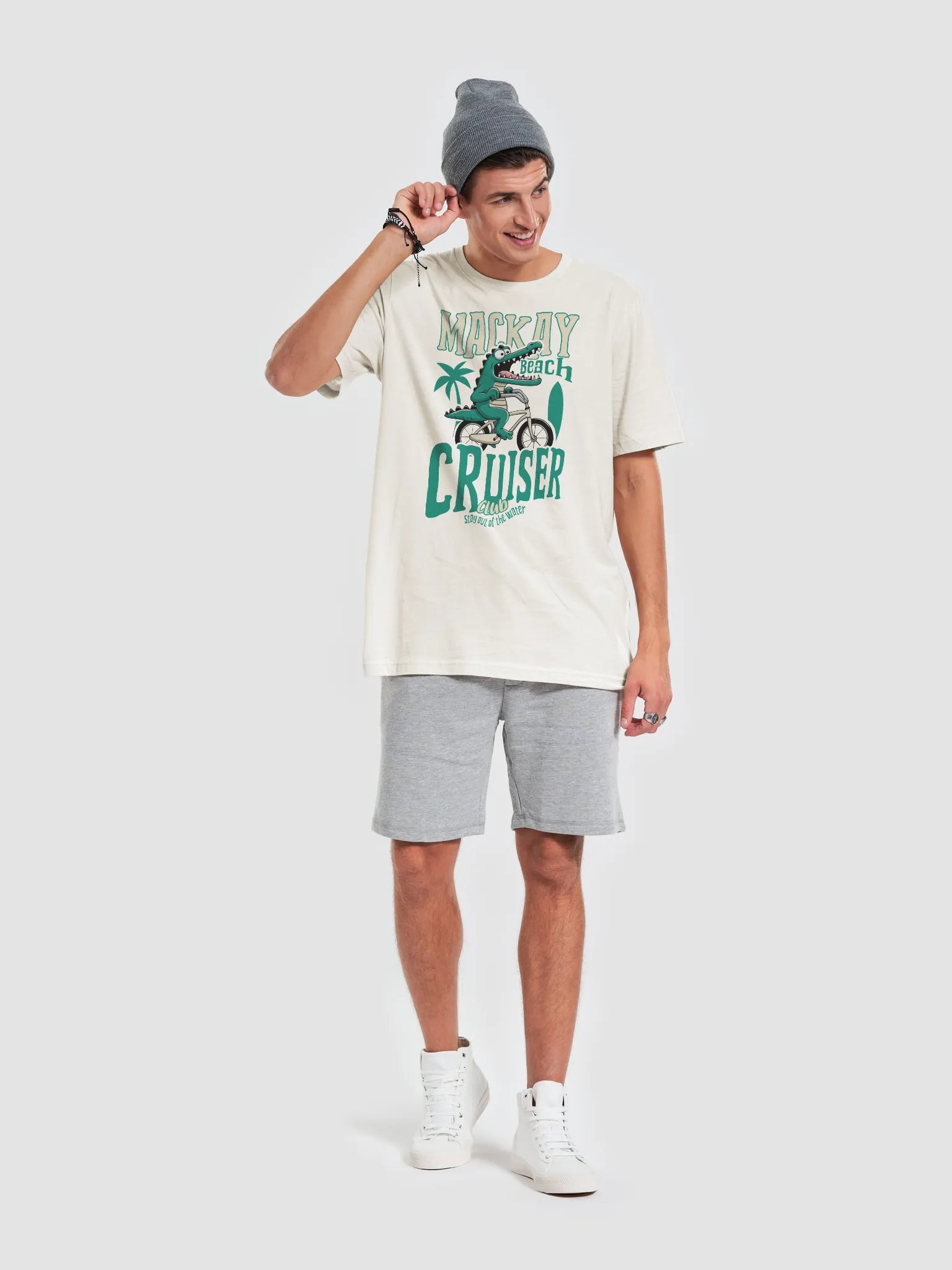 Mackay Beach Cruiser Crocodile T-Shirt – Funny Retro Bike Graphic Tee | Stay Out of the Water! product image (46)