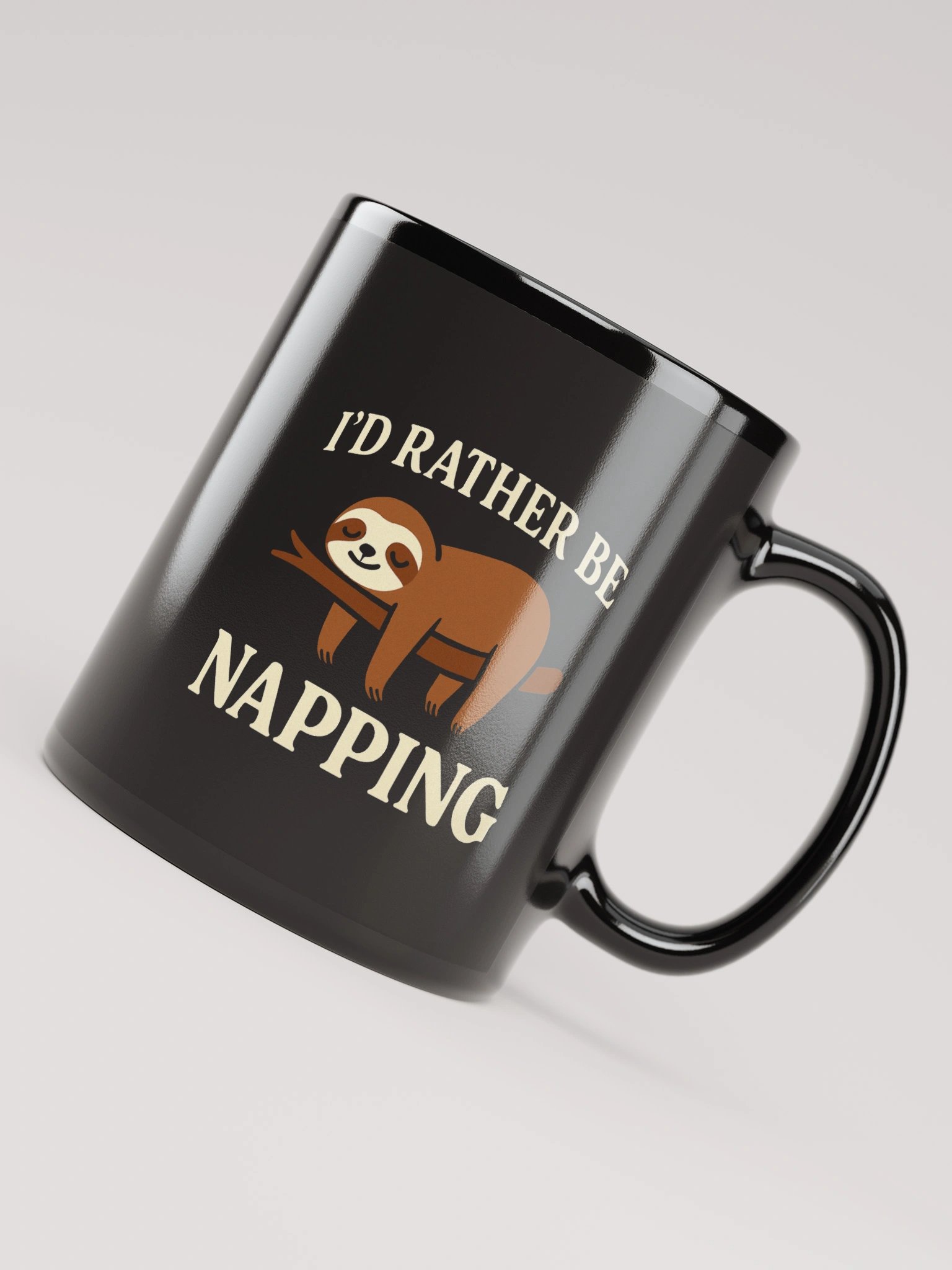 I’d Rather Be Napping Black Glossy Mug product image (8)