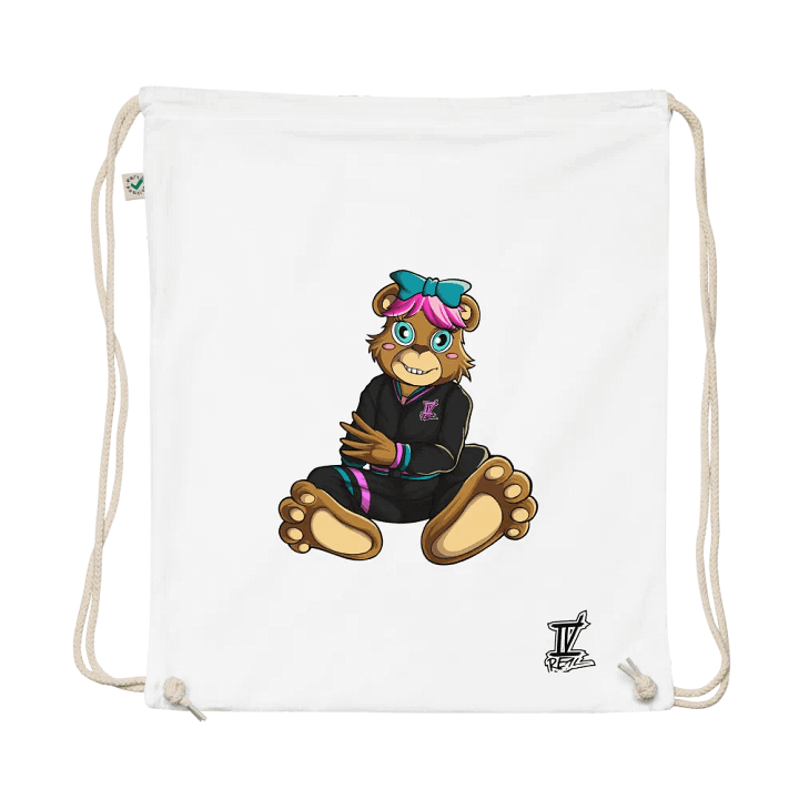 Sitting Girl Bear EarthPositive Organic Cotton Drawstring Bag product image (1)