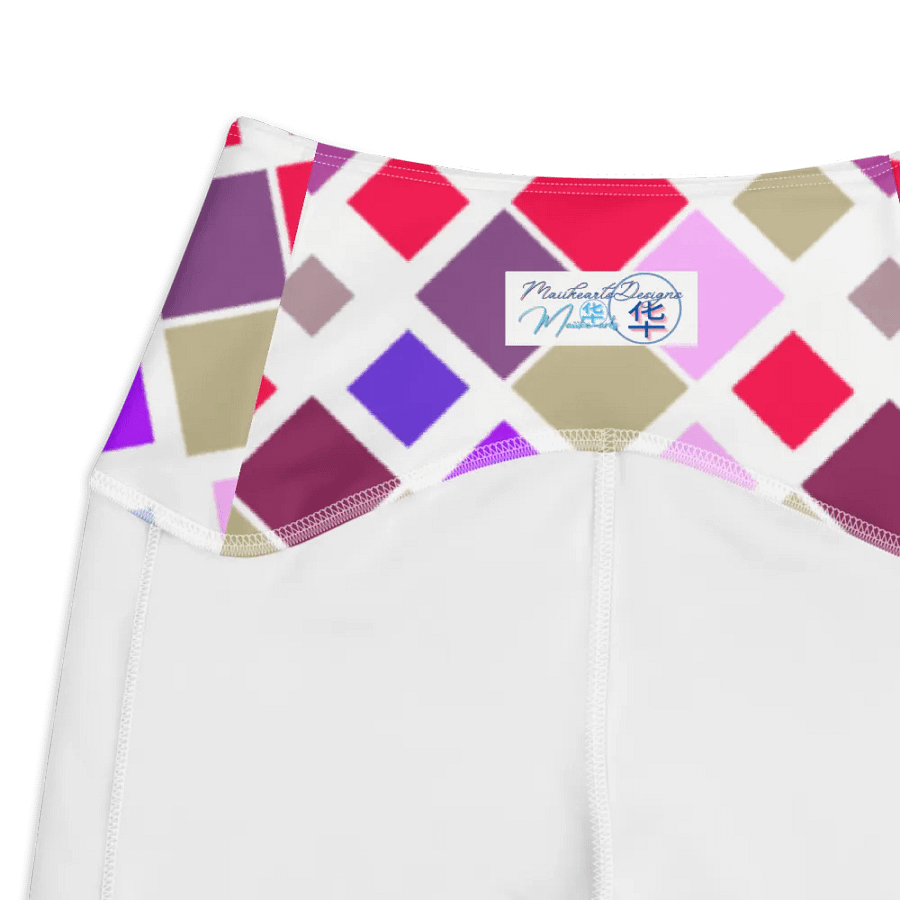 Colorful Square Pattern Design Leggings with Pocket - v3 product image (7)