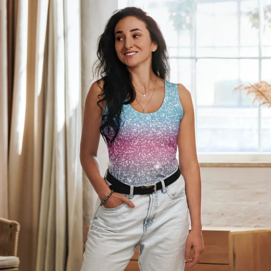 Glitter Unicorn Texture Design Tank Top (4) product image (8)