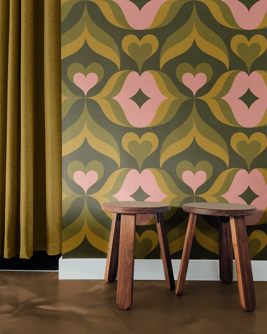 Wallpaper Mockup with Wooden Stools product image (5)
