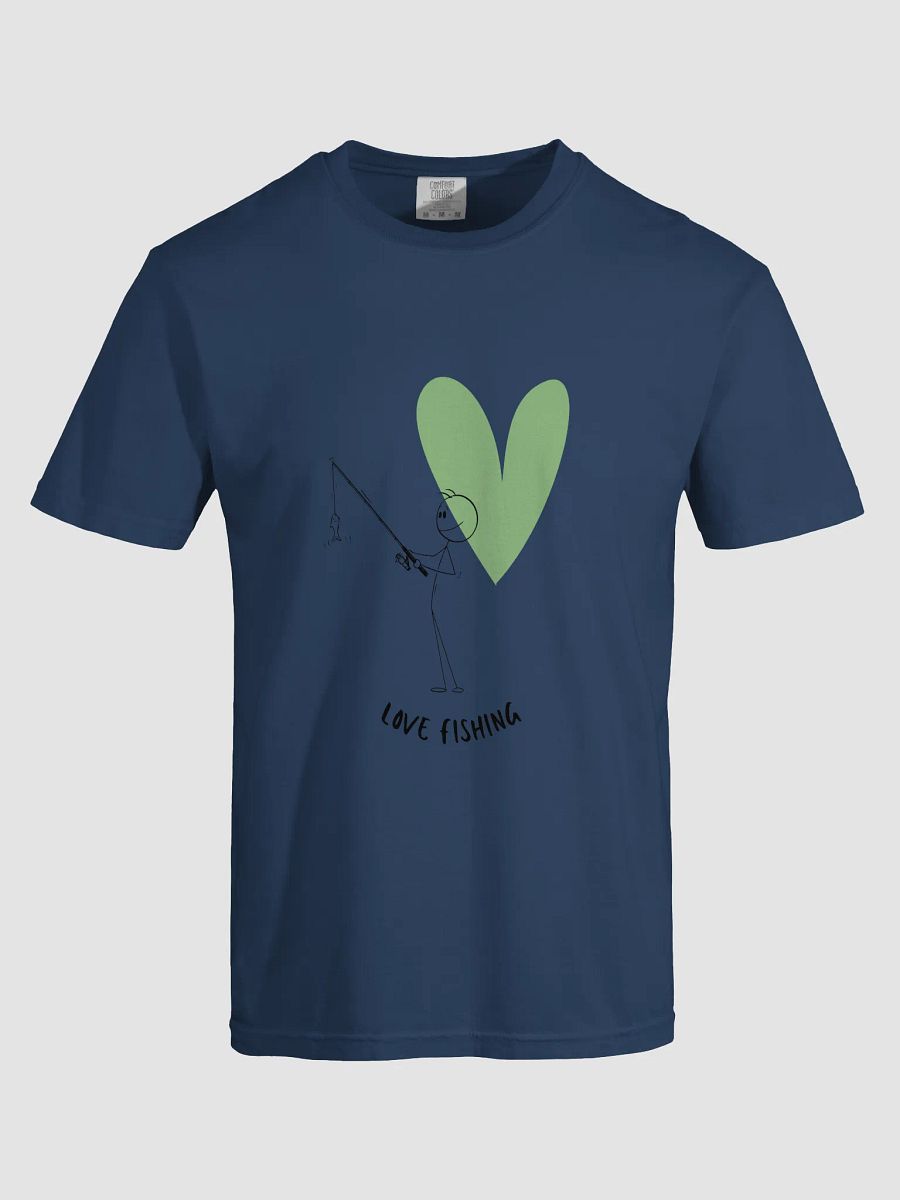 Love Fishing Heart Cartoon Heavyweight T-Shirt product image (60)