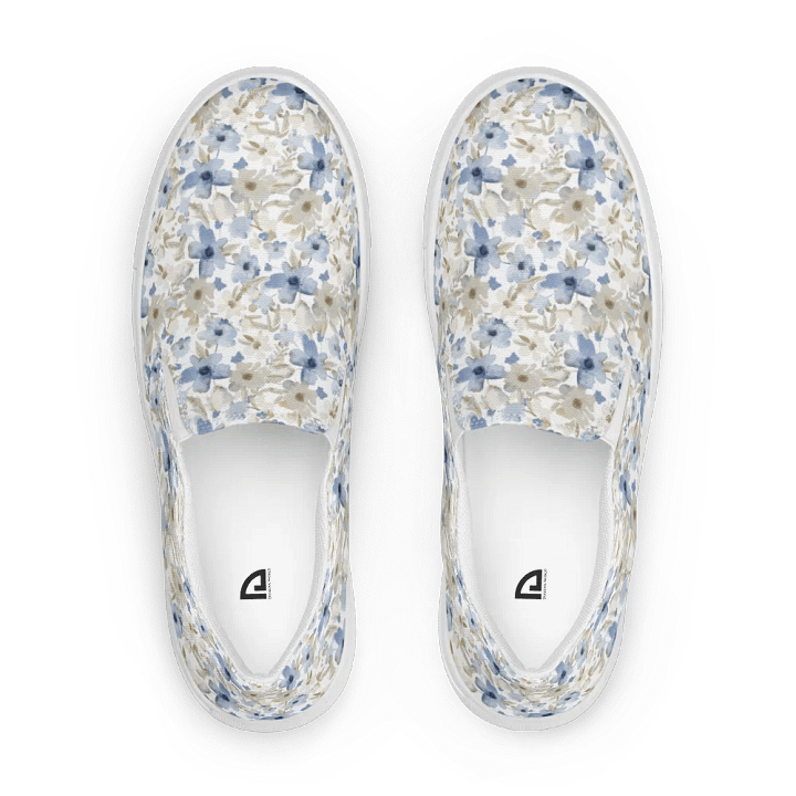 Blue Grey Flowers Canvas Shoes product image (1)