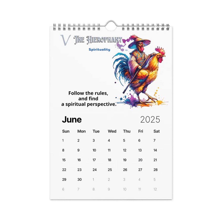 Chicken Tarot Inspiration 12 Month Wall Calendar product image (11)