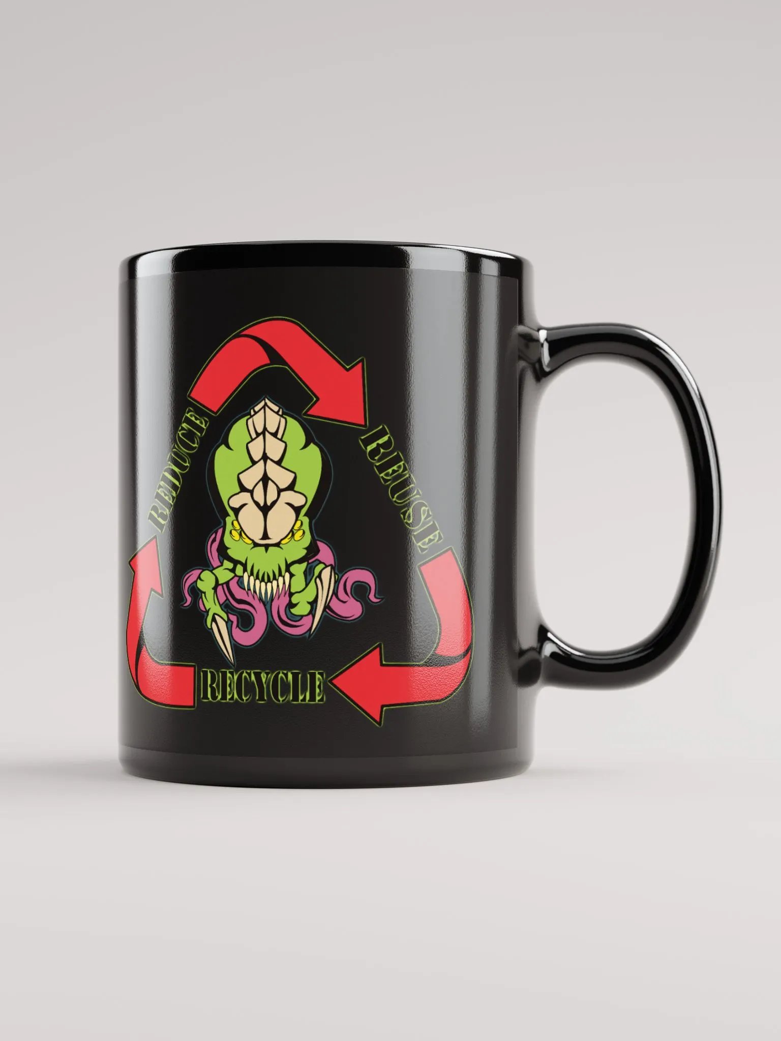 Biomass Reduce Reuse Recycle Mug (Black) [L] product image (3)