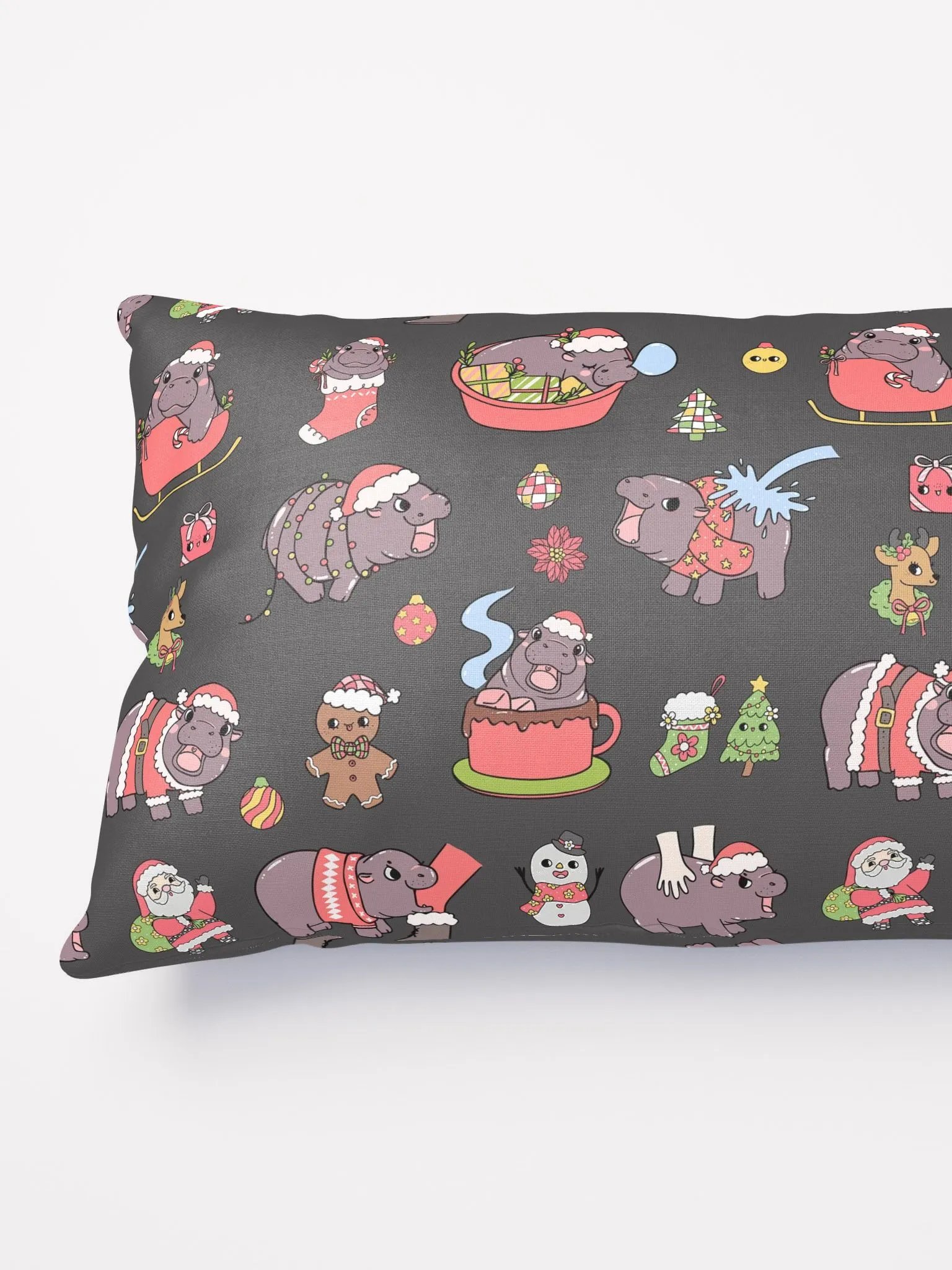 MOODENG'S BLACK CHRISTMAS PILLOW! product image (4)