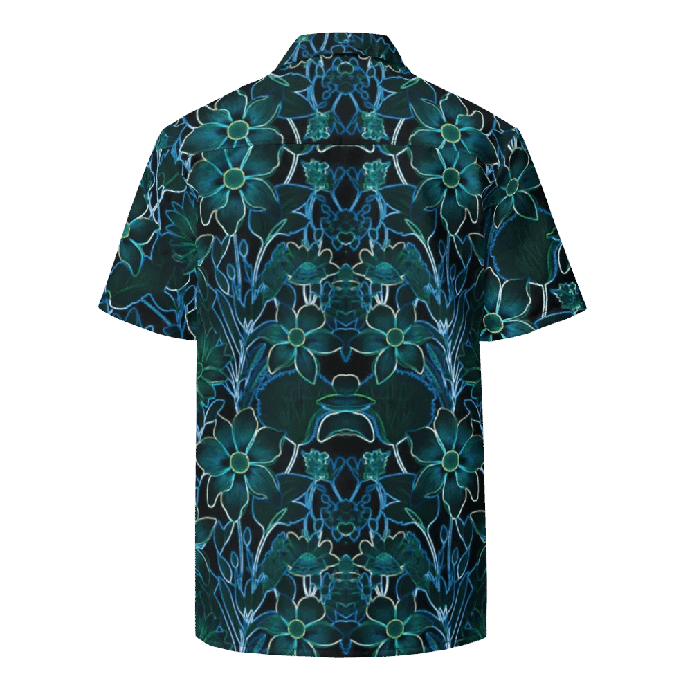Trippy Floral in Teal and Blue/ Hawaiian Shirt by Sublicolor product image (2)
