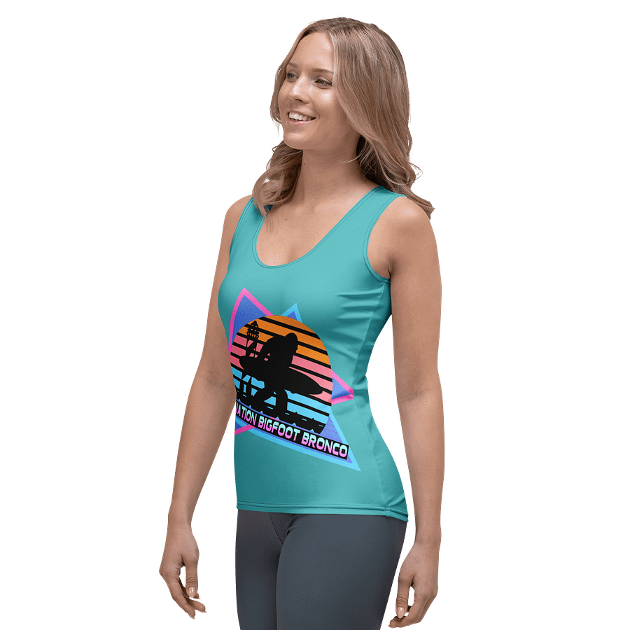 Destination Bigfoot Bronco Slanted Retro-Inspired Women's Tank (Dark Turqouise) product image (3)
