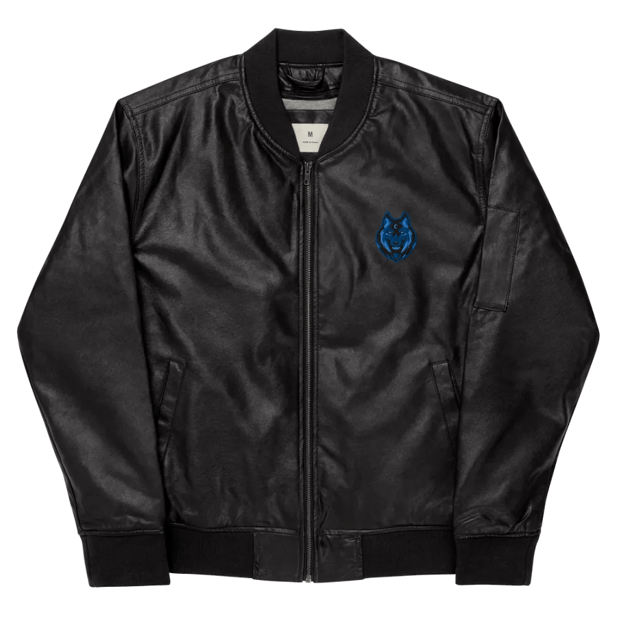 Mystic Wolf Faux Leather Bomber Jacket product image (9)
