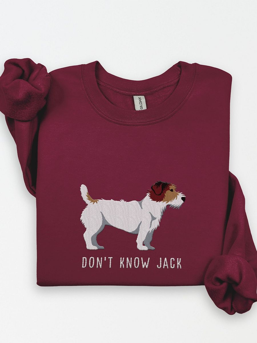 Don't Know Jack Sweatshirt (Embroidered) of a Jack Russell Terrier(Rough Coat, Tricolor) product image (1)