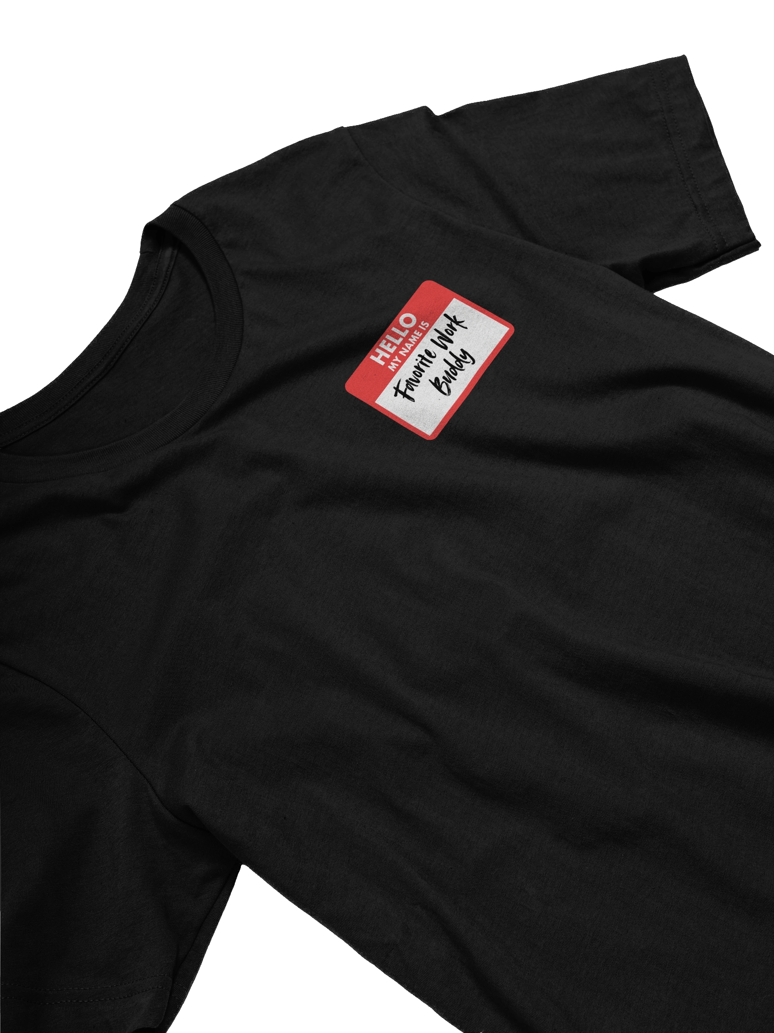 Favorite Work Buddy Name Tag T-Shirt (Red) product image (15)