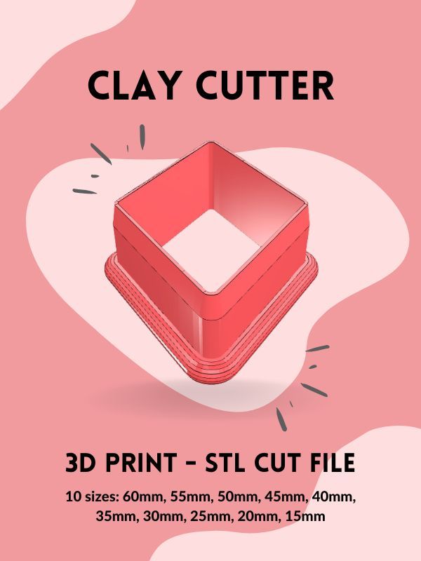 Diamond Shape Clay Cutter STL 3D Print File product image (1)