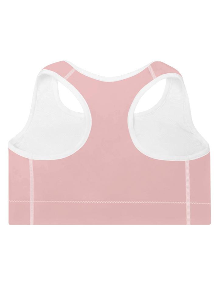 Women's Activewear - Padded Sports Bra Baby Pink/White - Printed White Logo product image (2)