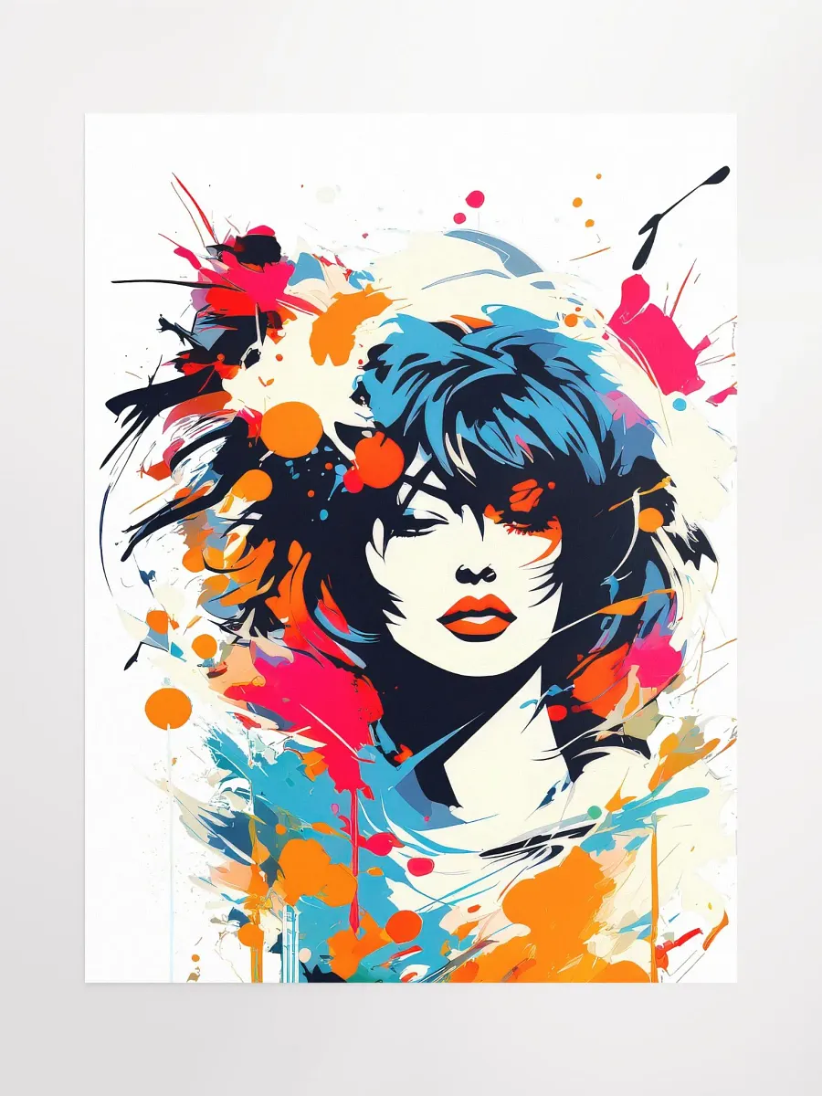 Abstract Woman v13 - Vintage Style Poster - Rock Girl - Medium Size 18x24 Inches product image (1)