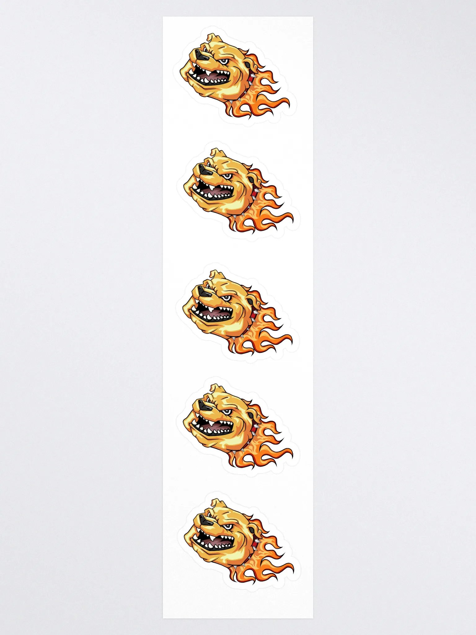 Sticker Strip 15" x 3.75" Angry Flaming Bulldog Stickers product image (3)