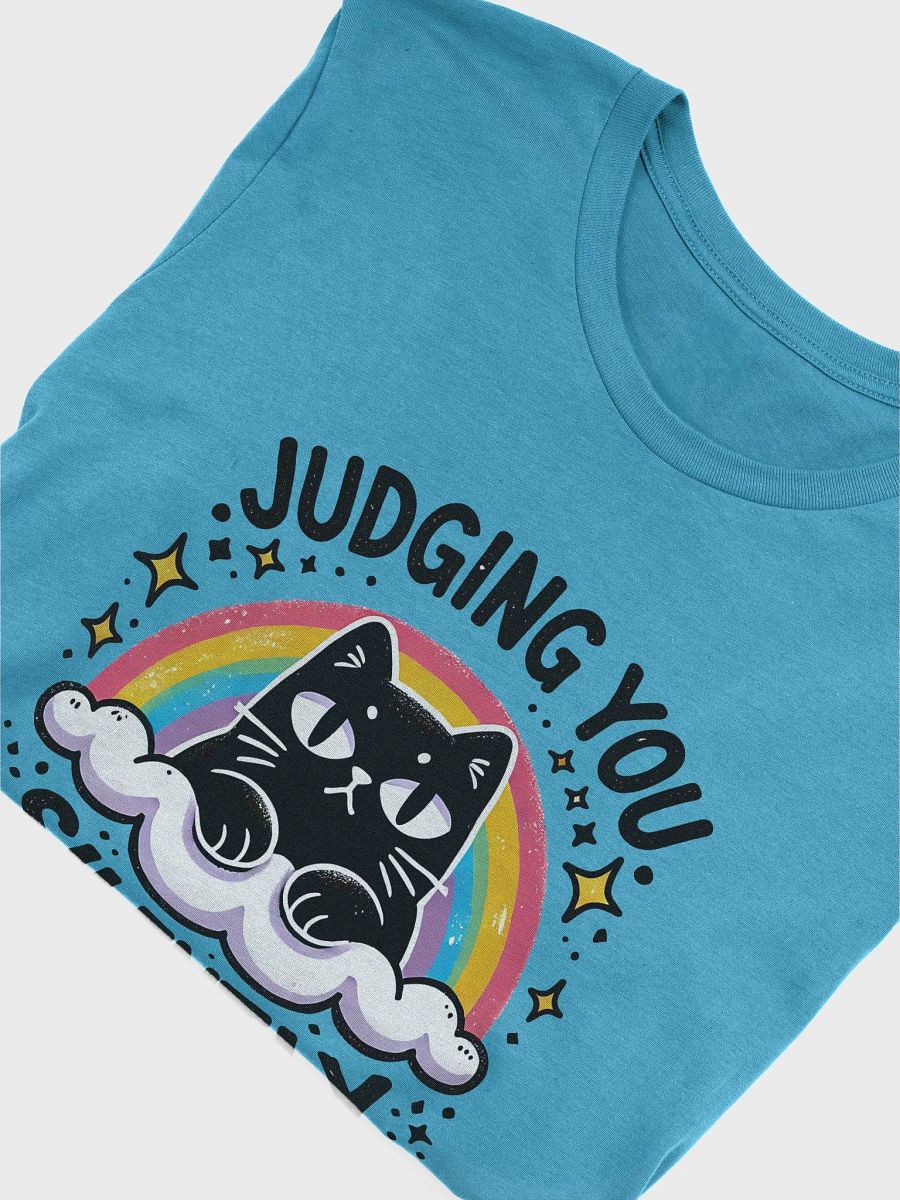 Judging You Silently - Black Cat Rainbow T-Shirt product image (6)